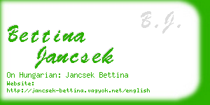 bettina jancsek business card